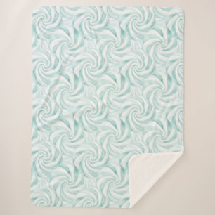 Cobertor Sherpa Aqua Mint White Swirls Natal