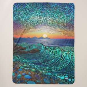 Cobertor Sherpa Aqua Mirage Seascape