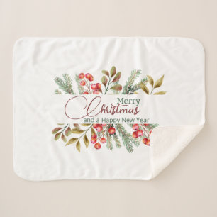 Cobertor Sherpa Aquarela Elegante de Natal