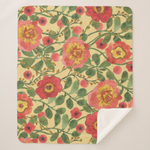 Cobertor Sherpa Aquarela Floral Retroativa: Elegância do Eterno