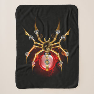 Cobertor Sherpa Aranha steampunk em preto