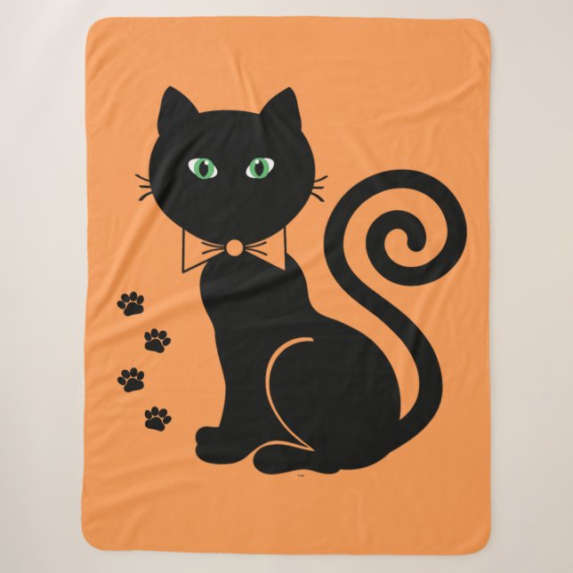 Cobertor Sherpa Arco Tie Cat Orange Sherpa Blanket (Frente)