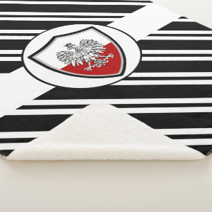 Cobertor Sherpa Armas de bandeira e casaco poloneses