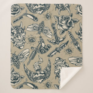 Cobertor Sherpa Armas e rosas