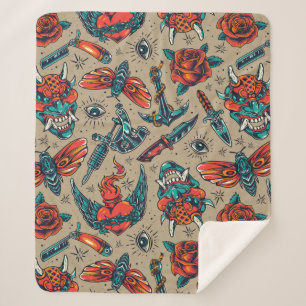 Cobertor Sherpa Armas e rosas