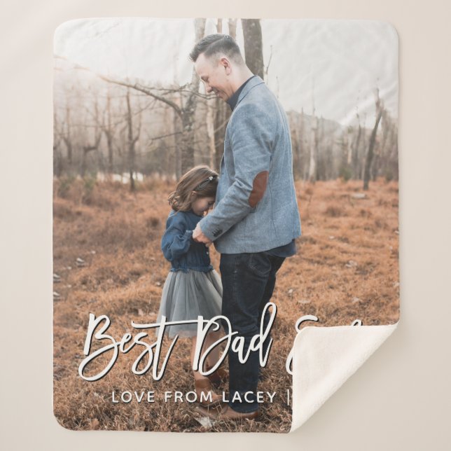Cobertor Sherpa Arquivo de Fotografias Personalizado do Melhor Pai (Frente)