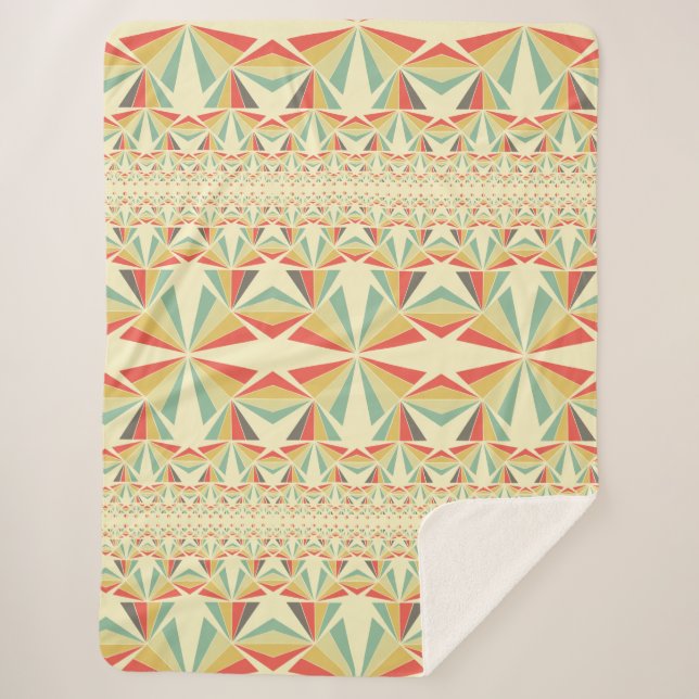 Cobertor Sherpa Art Deco abstrato tribal (Frente)