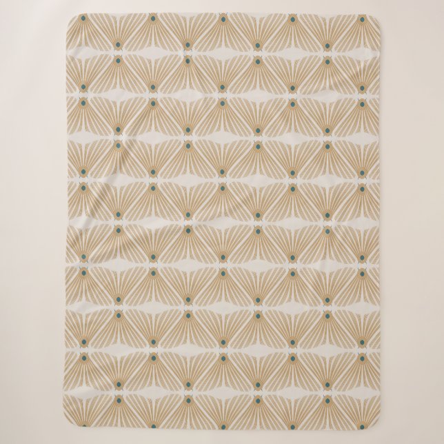 Cobertor Sherpa Art Deco insetos pastel (Frente)