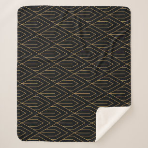 Cobertor Sherpa Art Deco: papel de parede geométrico de vintage.