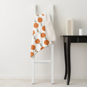 Cobertor Sherpa Art Nouveau Mackintosh Listras de Rosa Laranja