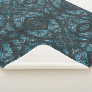 Cobertor Sherpa Arte Abstrata em Aquarela Azul