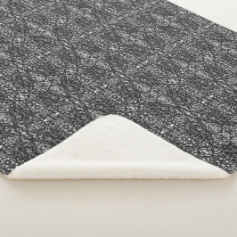 Cobertor Sherpa Arte Abstrata Preto e Branco com Tinta Nanquim