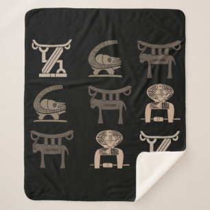 Cobertor Sherpa Arte abstrato africana tribal ornamentado