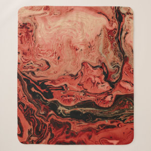 Cobertor Sherpa Arte abstrato vermelha e marrom