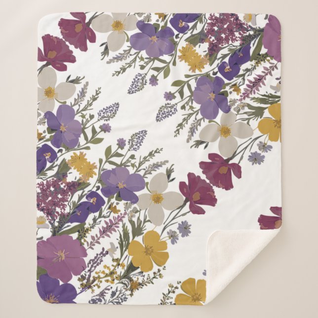 Cobertor Sherpa Arte Botânica (Frente)