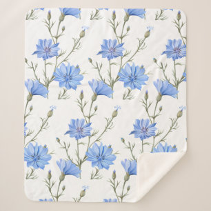 Cobertor Sherpa Arte Botânica De Aquarelas Selvagens De Flores