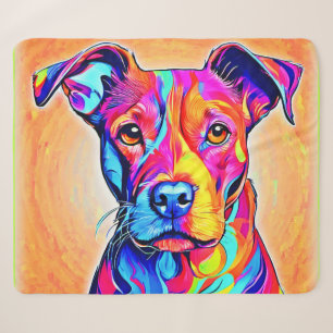 Cobertor Sherpa Arte Canina Vibrante: Pintura Colorida