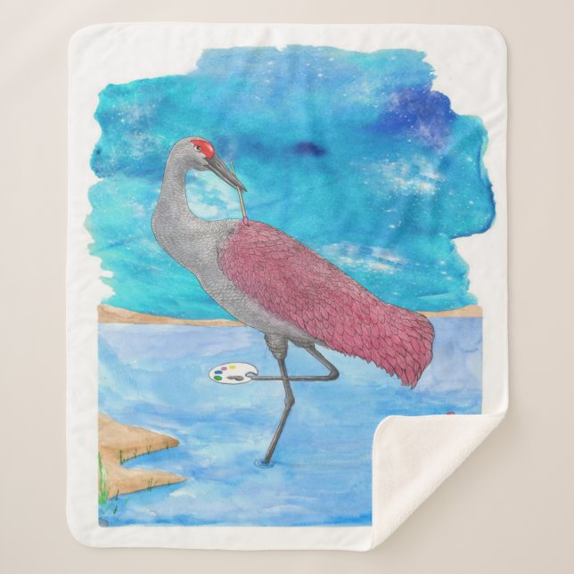 Cobertor Sherpa Arte Da Série Life | Funny Flamingo (Frente)