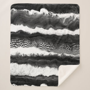 Cobertor Sherpa Arte de alusão Abstrato preto e branco