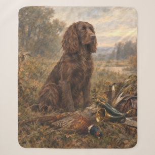 Cobertor Sherpa Arte de Caça com Wachtelhund, Spaniel Alemão