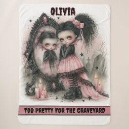 Cobertor Sherpa Arte de Espelho de Vampiro Pastel Goth Assustador