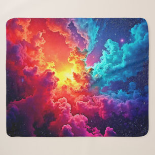 Cobertor Sherpa Arte de Nebulosa Vibrante: Arte de Cor Cósmica