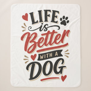 Cobertor Sherpa Arte de Parede para Amantes de Cachorros - A Vida