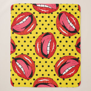 Cobertor Sherpa Arte de Pop retrô: Crachás de patch de desenho