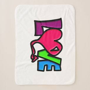 Cobertor Sherpa Arte de Tipografia de Palavra de Amor