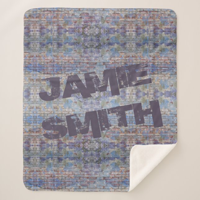 Cobertor Sherpa Arte de Wall Street, Grafite Colorida (Frente)