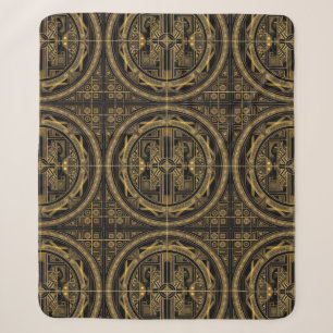 Cobertor Sherpa Arte Deco Geométrica Opulenta Simetria, Vintage an