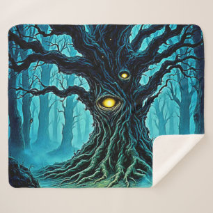 Cobertor Sherpa Arte em Árvore de Olhos Místicos