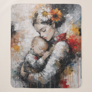 Cobertor Sherpa Arte Emocional de Maternidade com Coroa Floral par