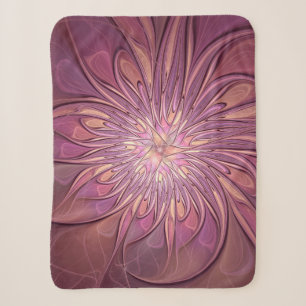 Cobertor Sherpa Arte floral fractal moderno abstrato cores de frut