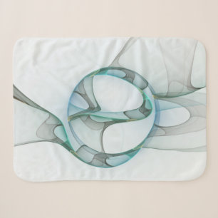 Cobertor Sherpa Arte Fracional Abstrata Moderna Azul Turquesa Cinz