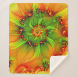 Cobertor Sherpa Arte Fractal Abstrato Colorida Psicodélica