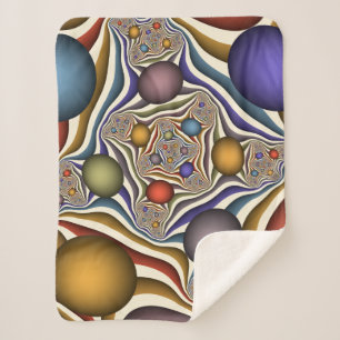 Cobertor Sherpa Arte Fractal, Colorida, Moderna, Abstrato