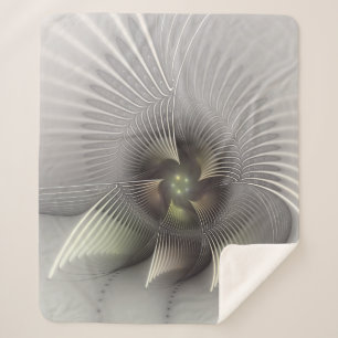 Cobertor Sherpa Arte Fractal de Forma 3D Abstrata Moderna