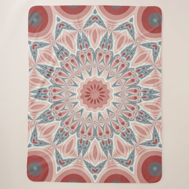 Cobertor Sherpa Arte Fractal do Caleidoscópio Moderno em greve (Frente)