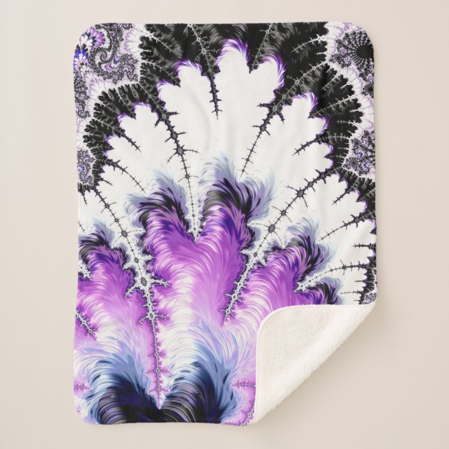 Cobertor Sherpa Arte Fractal Gradiente Colorida Moderna (Frente)