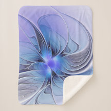 Arte fractal moderna abstrata lavanda azul