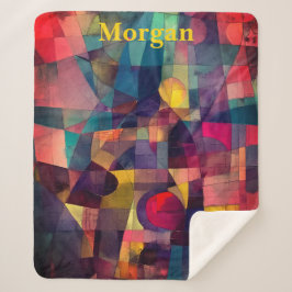 Cobertor Sherpa Arte Geométrica de Abstrato Vivid Personalizada