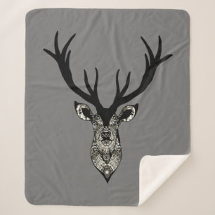 Cobertor Sherpa Arte Gráfica Masculina Stag Deer Animal Willife
