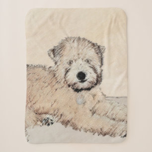 Cobertor Sherpa Arte original de pintura terrier com revestimento