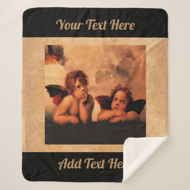 Cobertor Sherpa Arte personalizada de Cherubs clássico (Frente)