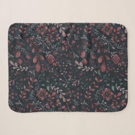 Cobertor Sherpa Arte Popular Floral Escandinava Padrão Sem Costura