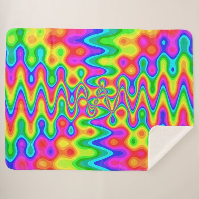 Cobertor Sherpa Arte psicodélica colorida Sherpa Fleece Blanket (Frente (Horizontal))