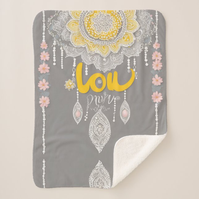 Cobertor Sherpa Arte Sunny Cinza Lace AI (Frente)