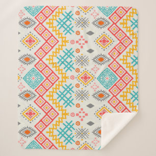 Cobertor Sherpa Arte tribal: impressão boho geométrico.