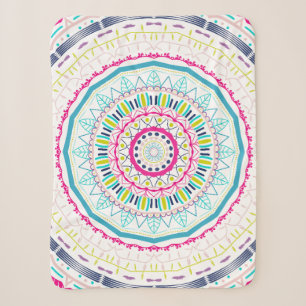 Cobertor Sherpa Arte Vibrante e Colorida de Mandala